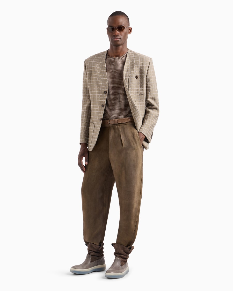 The World Of Armani T-SHIRT GIROCOLLO IN SETA E COTONE JACQUARD