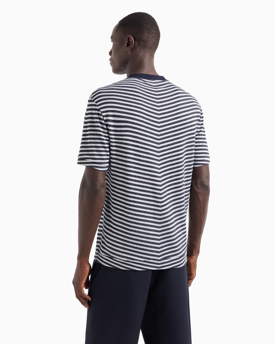 The World Of Armani T-SHIRT GIROCOLLO IN VISCOSA STRETCH JACQUARD CHEVRON
