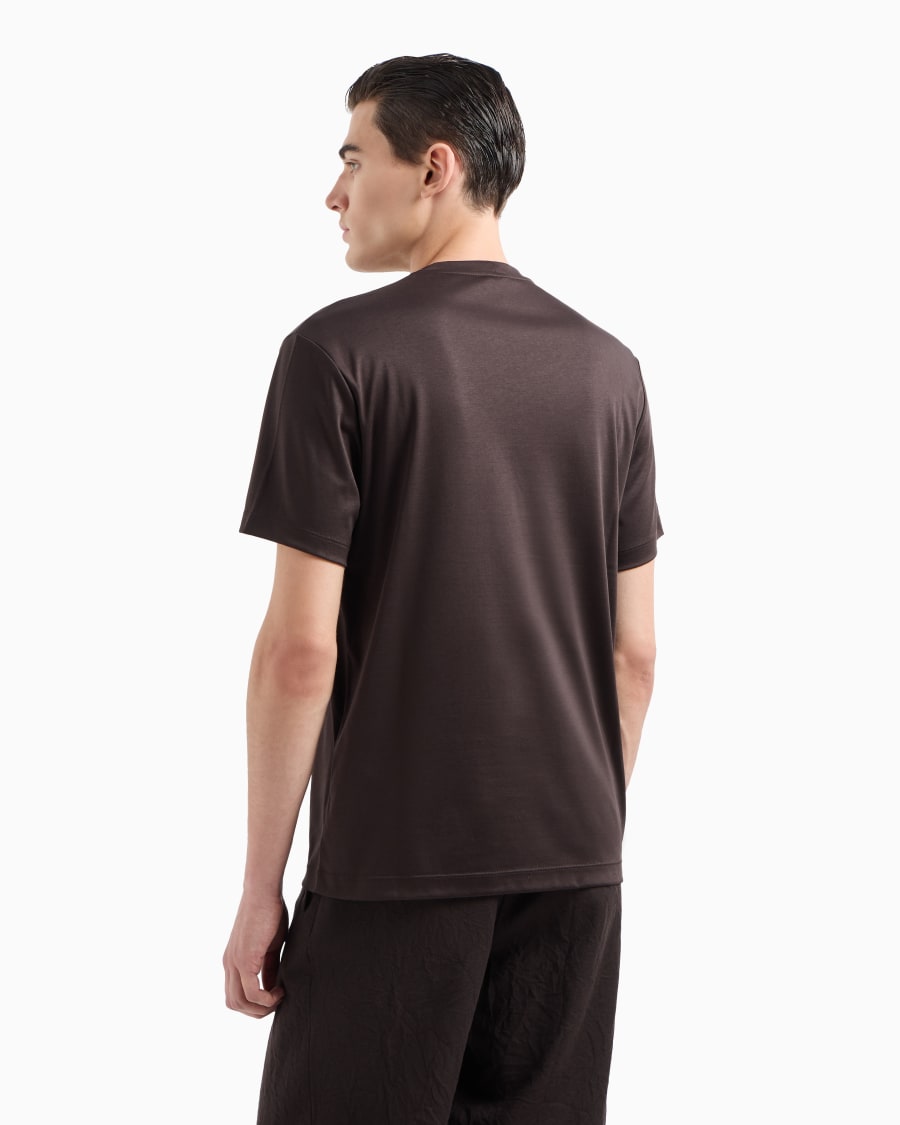 The World Of Armani T-SHIRT IN INTERLOCK DI COTONE CON LOGO RICAMATO