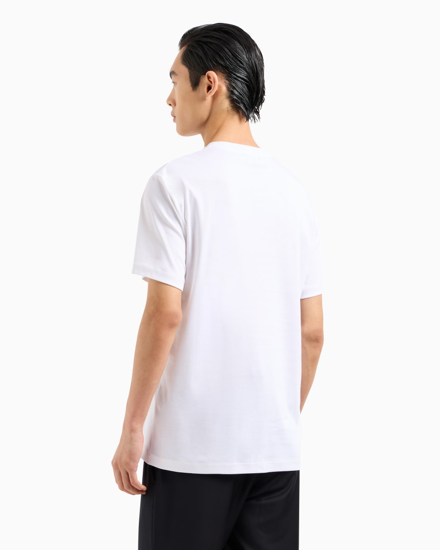 The World Of Armani T-SHIRT IN INTERLOCK DI COTONE CON LOGO RICAMATO