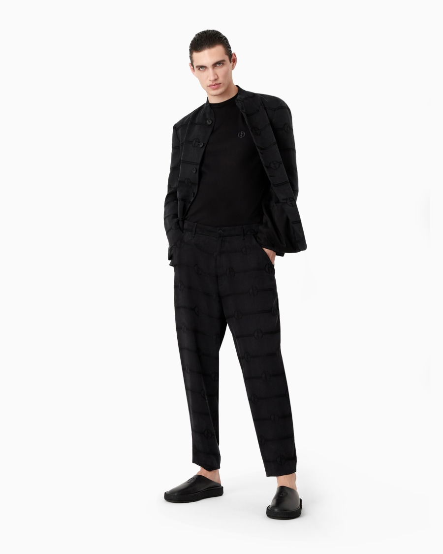 The World Of Armani T-SHIRT IN INTERLOCK DI COTONE CON LOGO RICAMATO