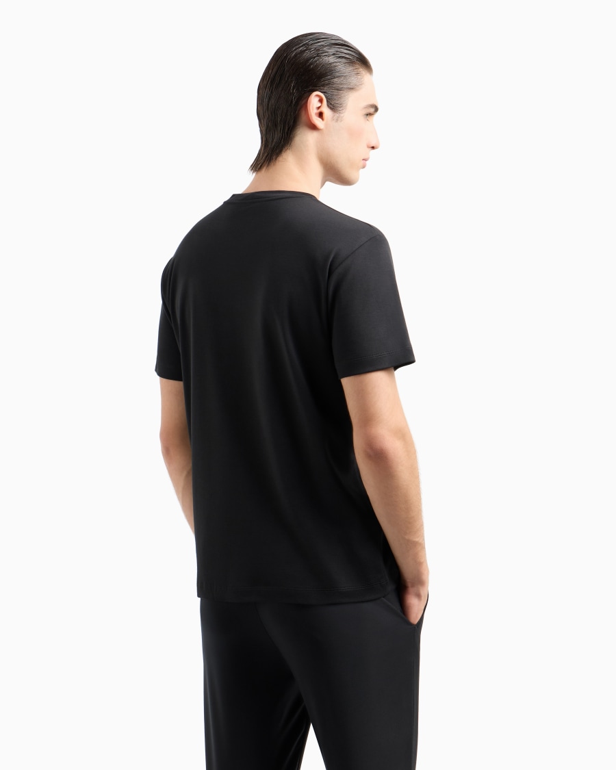 The World Of Armani T-SHIRT IN INTERLOCK DI PURO COTONE CON LOGO RICAMATO