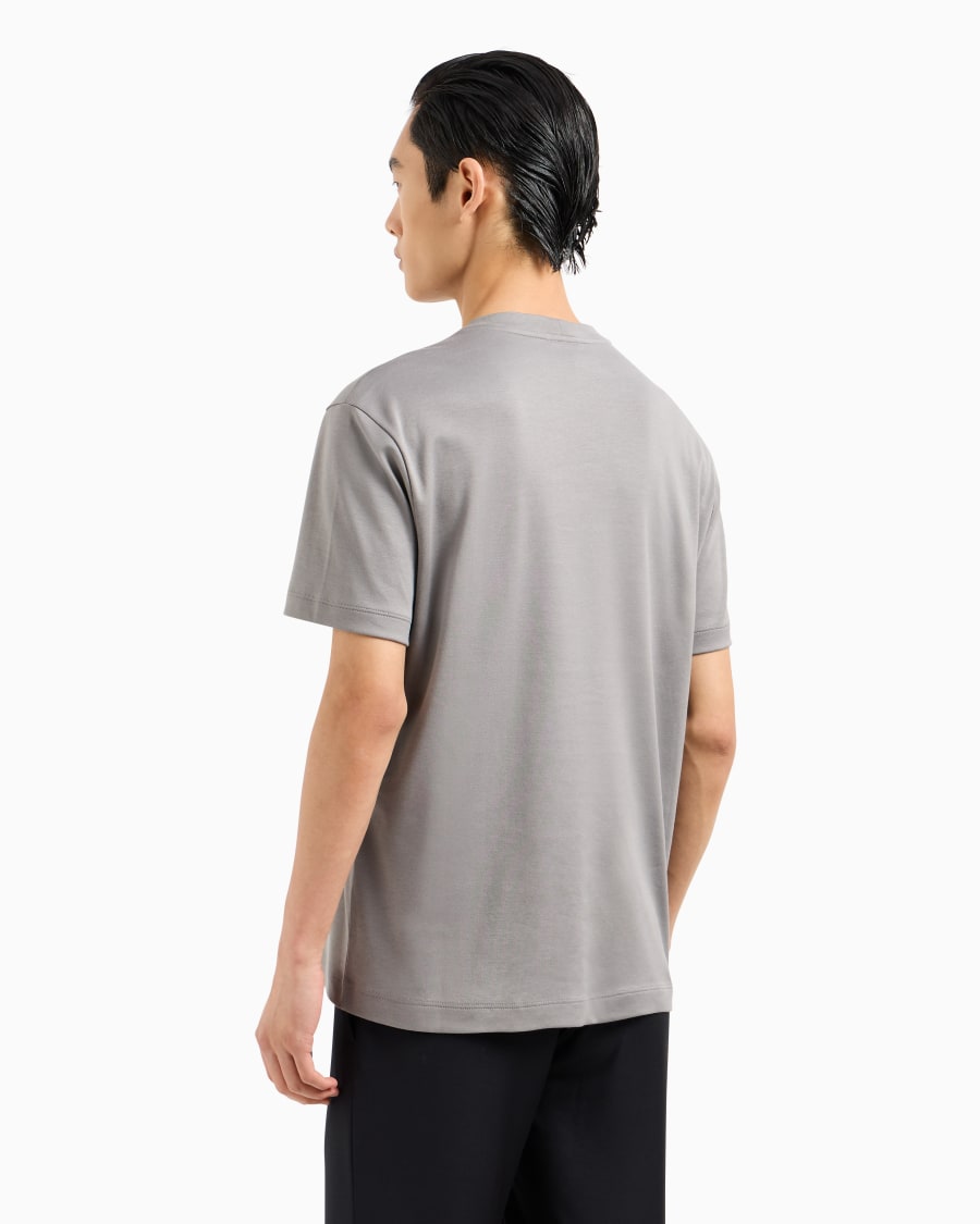 The World Of Armani T-SHIRT IN INTERLOCK DI PURO COTONE CON LOGO RICAMATO