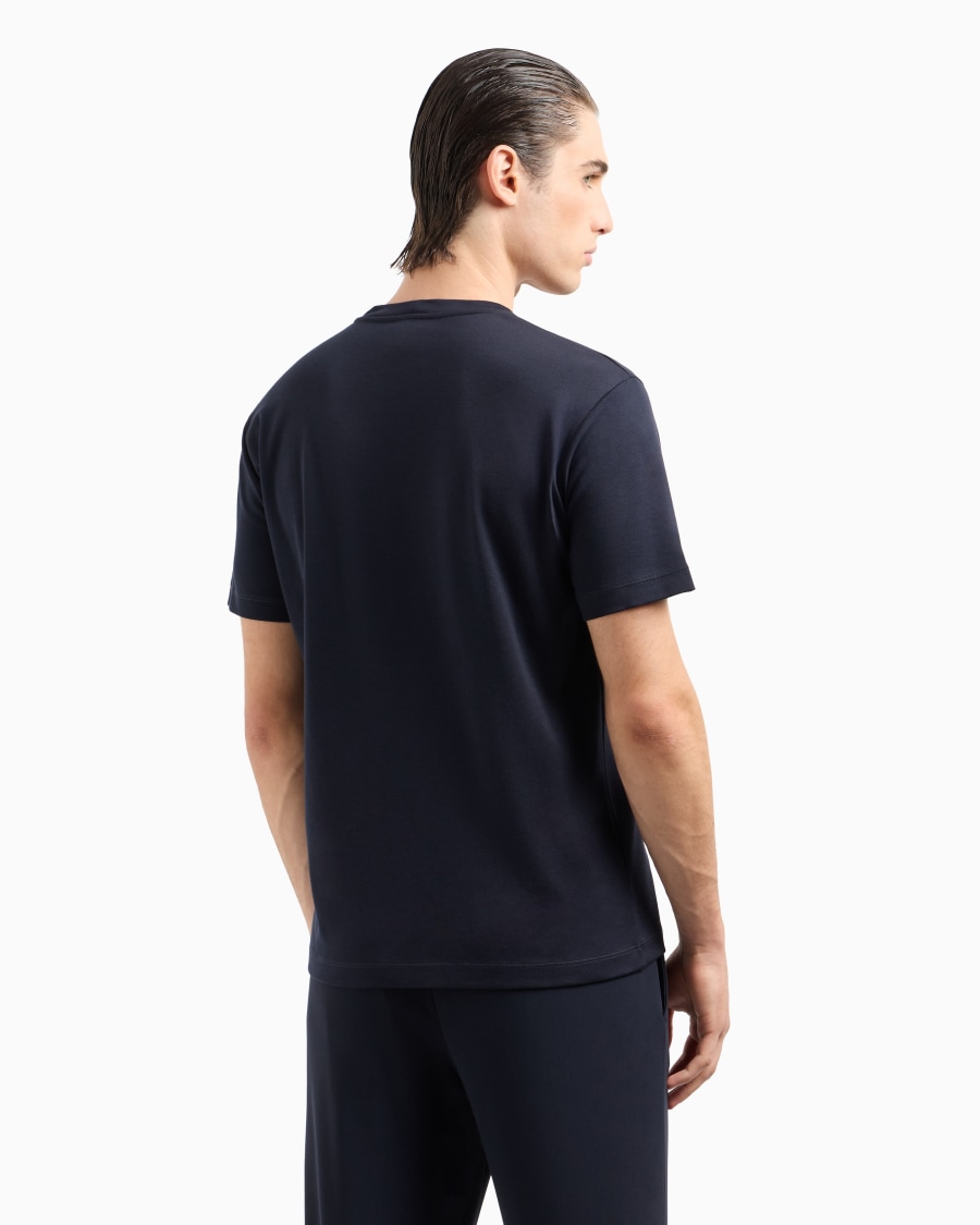 The World Of Armani T-SHIRT IN INTERLOCK DI PURO COTONE CON LOGO RICAMATO