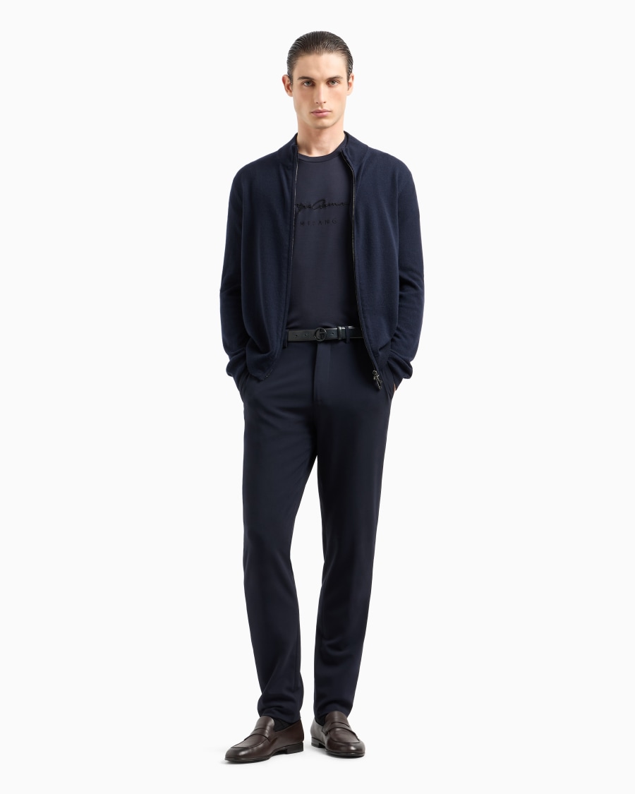 The World Of Armani T-SHIRT IN INTERLOCK DI PURO COTONE CON LOGO RICAMATO