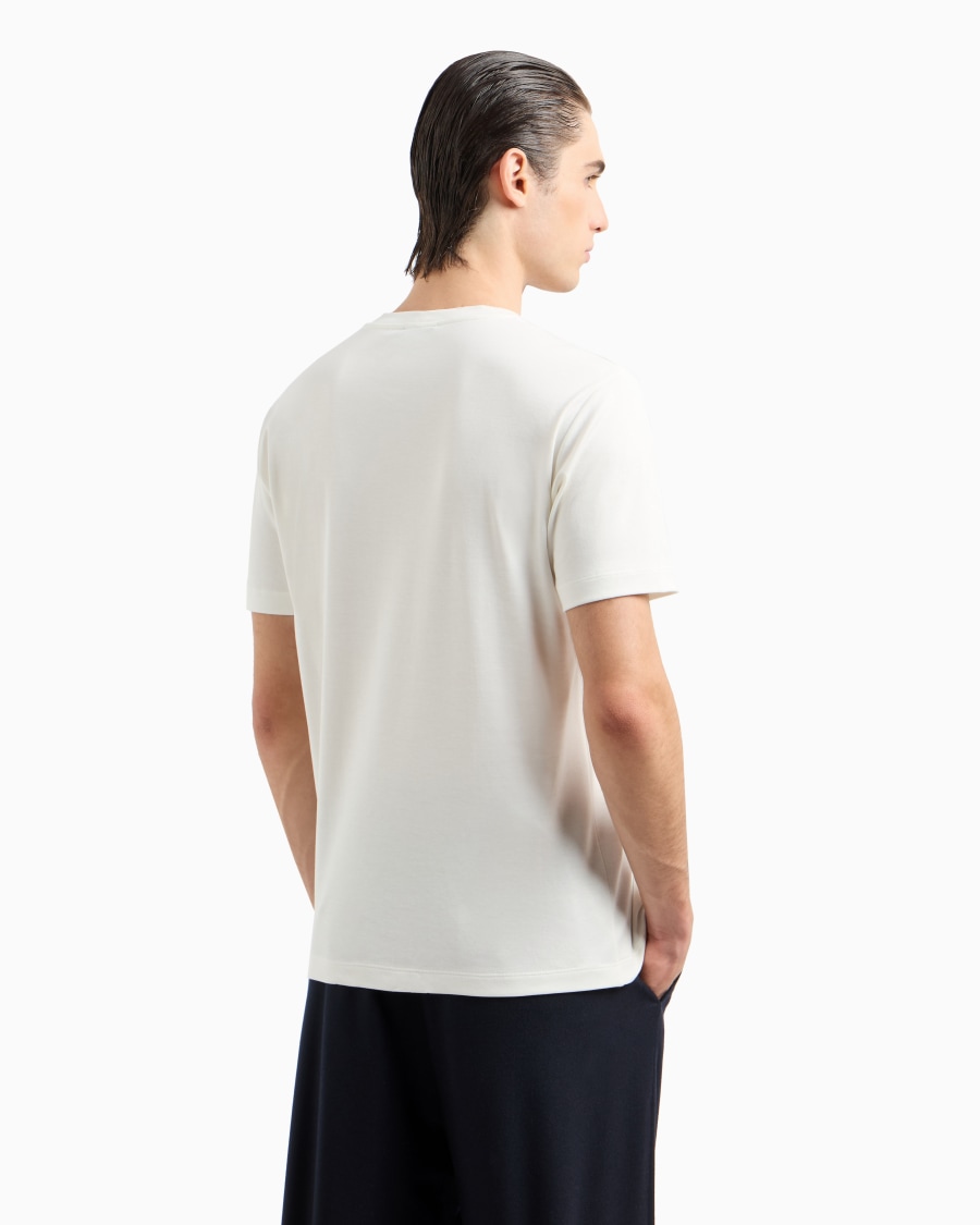 The World Of Armani T-SHIRT IN INTERLOCK DI PURO COTONE CON LOGO RICAMATO