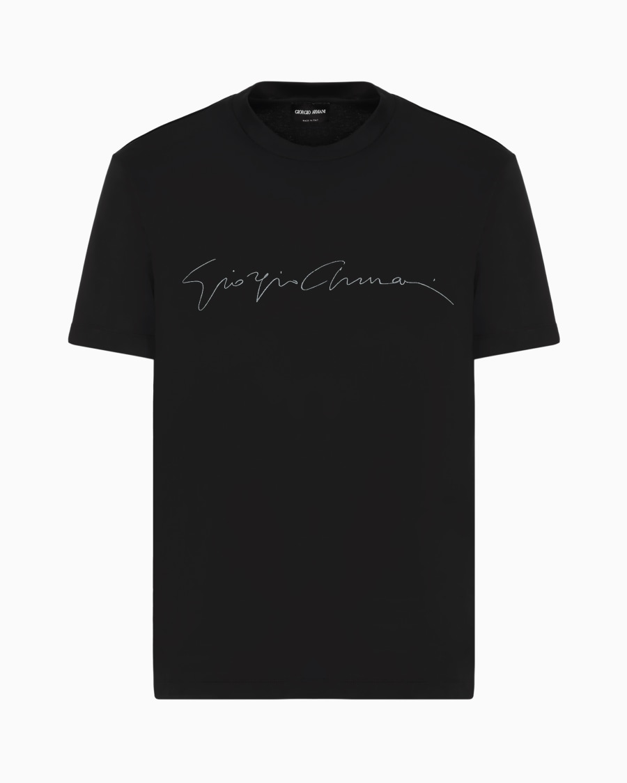 The world of armani T-SHIRT IN JERSEY BAMBOO DI VISCOSA STRETCH