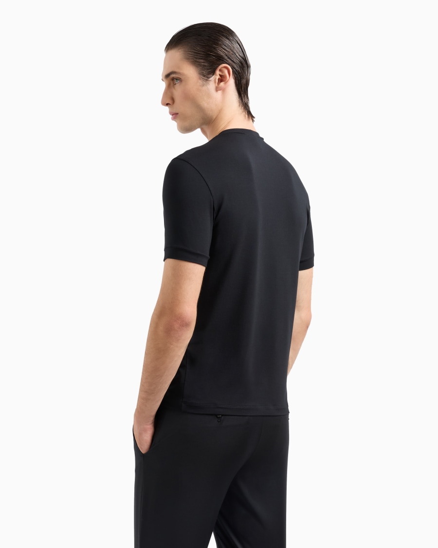 The World Of Armani T-SHIRT IN JERSEY BAMBOO DI VISCOSA STRETCH CON RICAMO GA