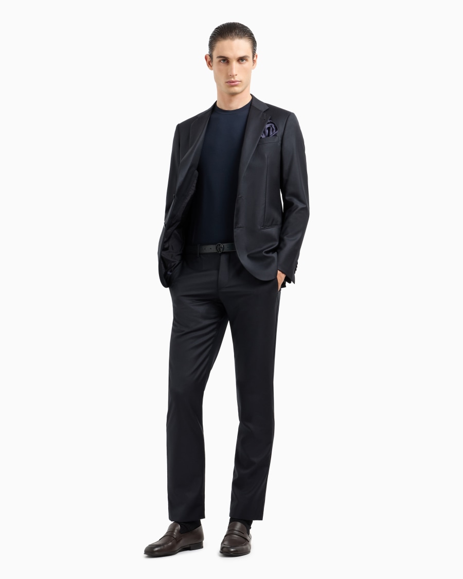 The World Of Armani T-SHIRT IN JERSEY BAMBOO DI VISCOSA STRETCH CON RICAMO GA