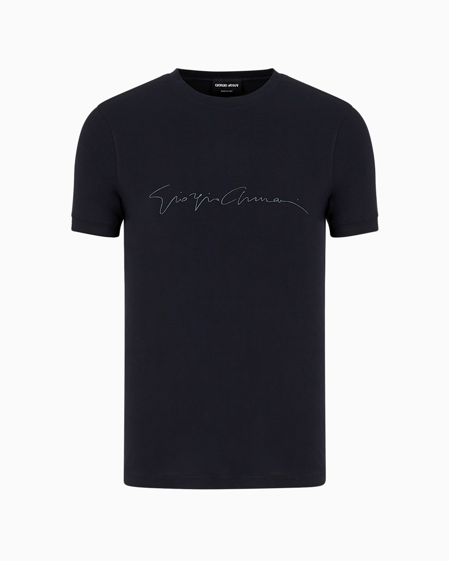 The world of armani T-SHIRT IN JERSEY BAMBOO DI VISCOSA STRETCH