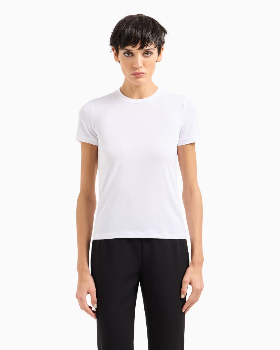 The World Of Armani T-SHIRT IN JERSEY DI VISCOSA STRETCH