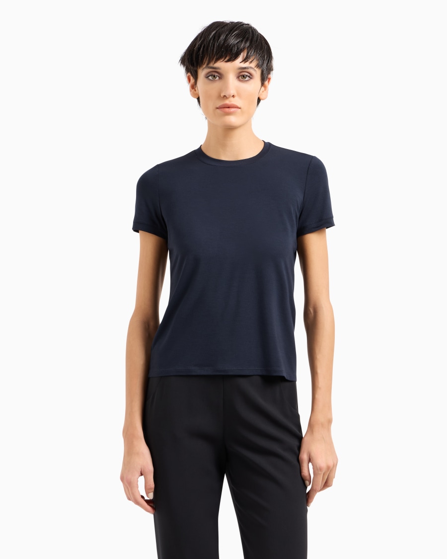 The World Of Armani T-SHIRT IN JERSEY DI VISCOSA STRETCH
