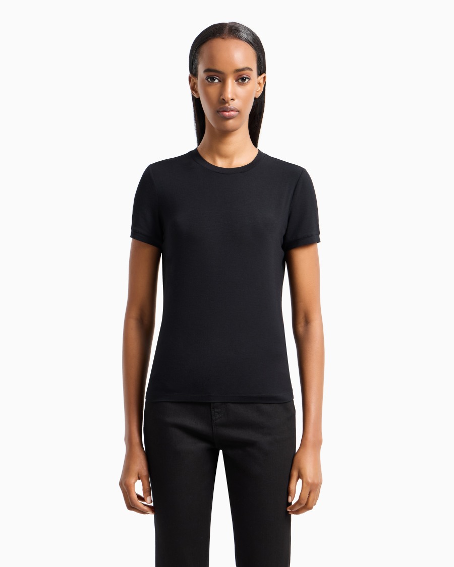 The World Of Armani T-SHIRT IN JERSEY DI VISCOSA STRETCH