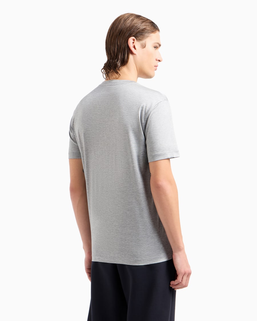 The World Of Armani T-SHIRT IN JERSEY RASATO DI MISTO SETA E COTONE
