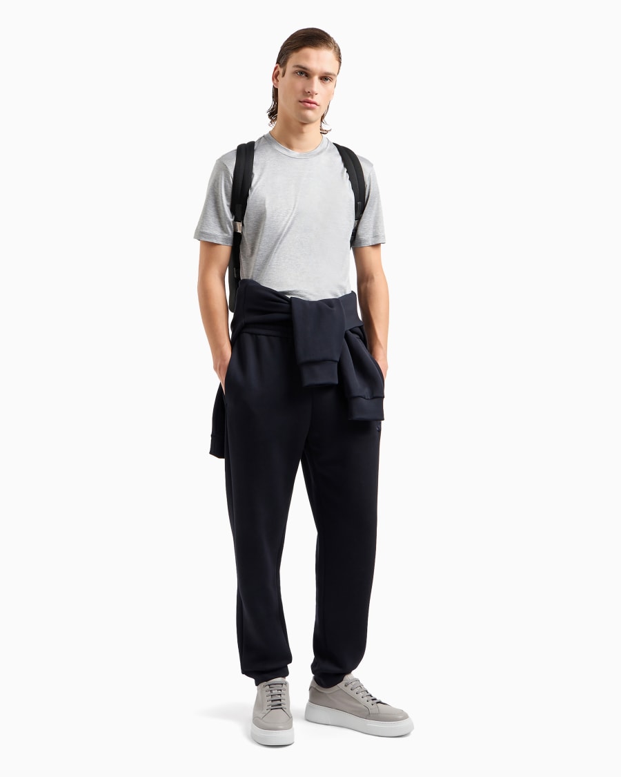 The World Of Armani T-SHIRT IN JERSEY RASATO DI MISTO SETA E COTONE