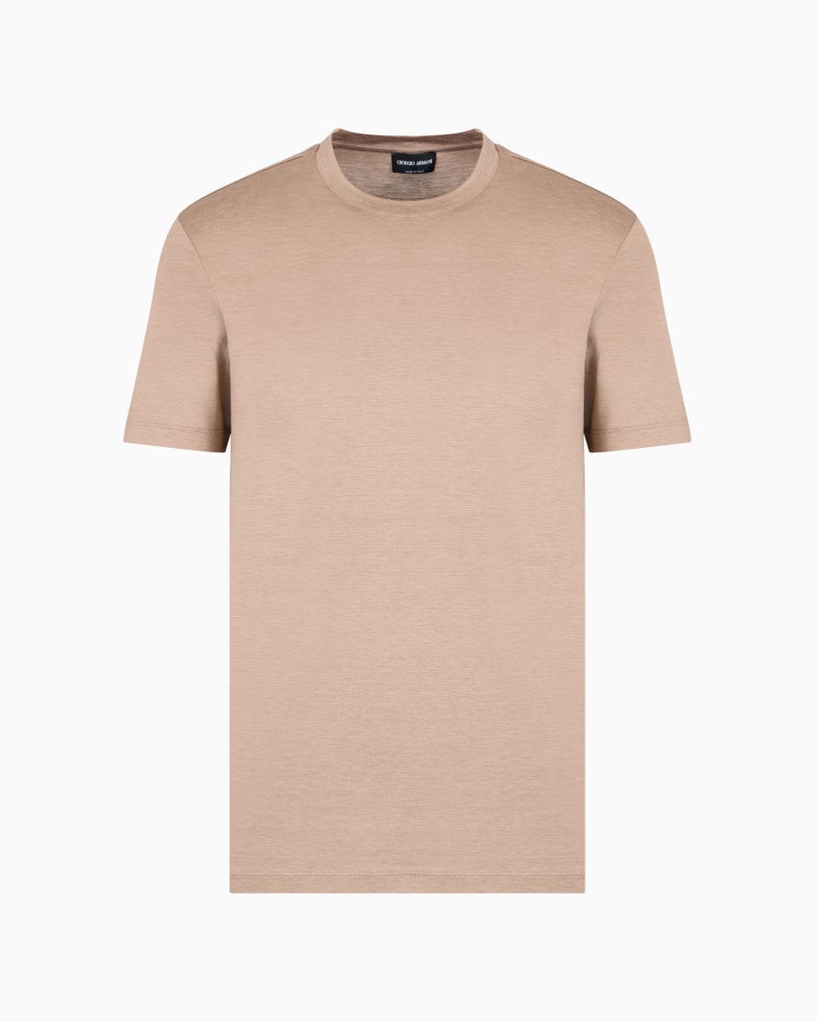 The world of armani T-SHIRT IN JERSEY RASATO DI MISTO SETA E COTONE