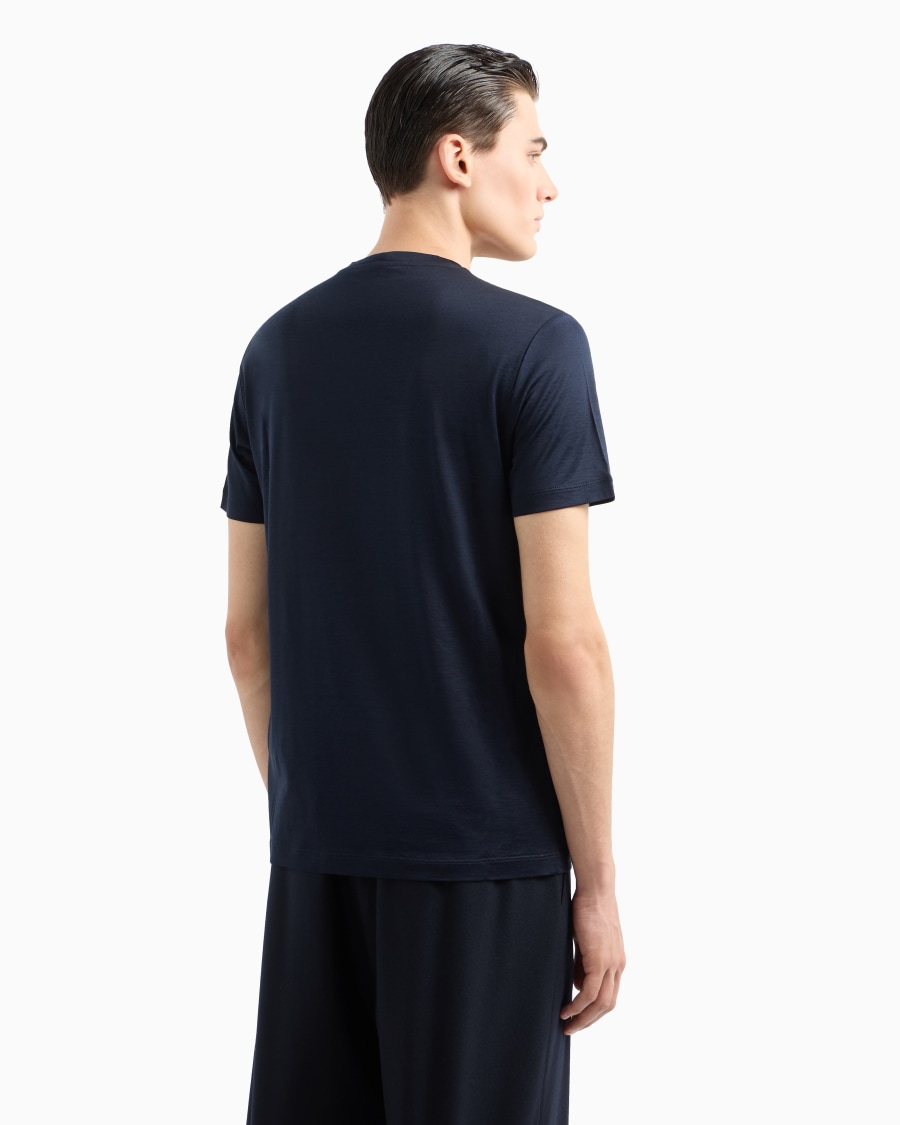 The World Of Armani T-SHIRT IN JERSEY RASATO DI MISTO SETA E COTONE