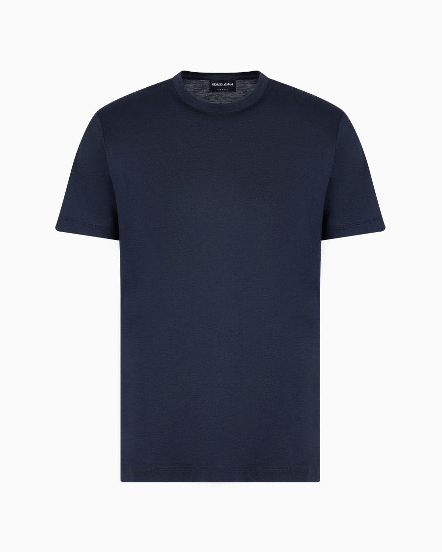 The world of armani T-SHIRT IN JERSEY RASATO DI MISTO SETA E COTONE