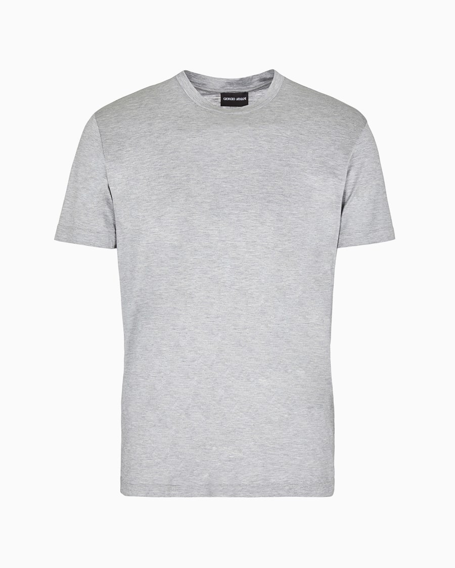 The world of armani T-SHIRT IN JERSEY RASATO DI MISTO SETA E COTONE
