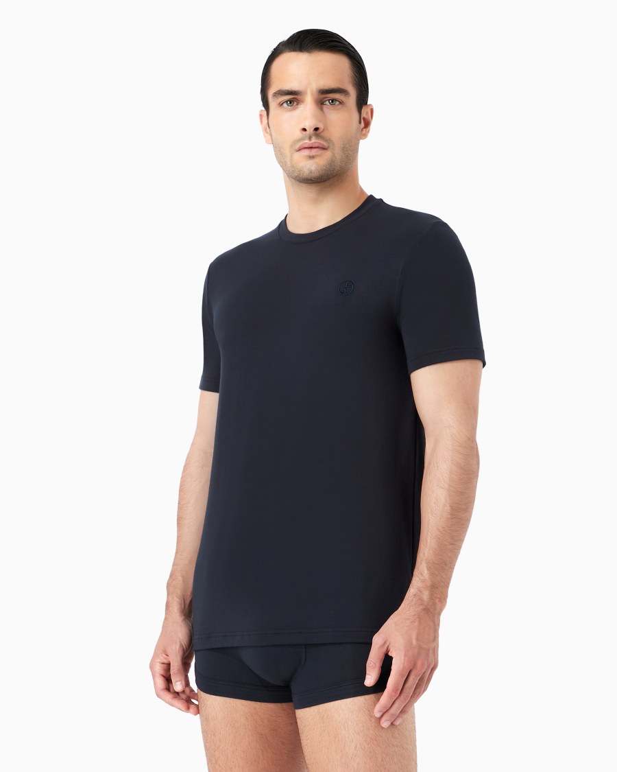 The World Of Armani T-SHIRT LOUNGEWEAR A MANICA CORTA IN JERSEY STRETCH