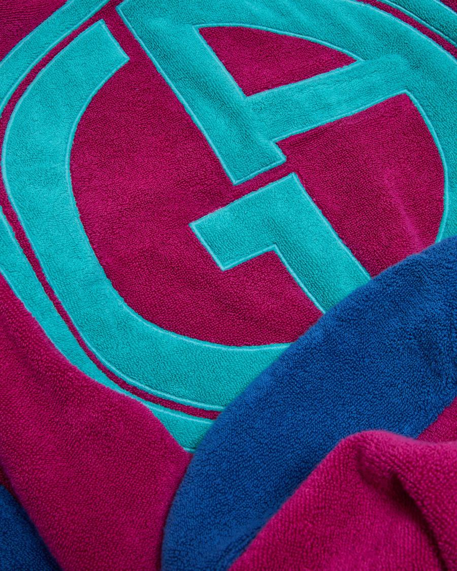 The World Of Armani TELO MARE BICOLORE CON LOGO JACQUARD