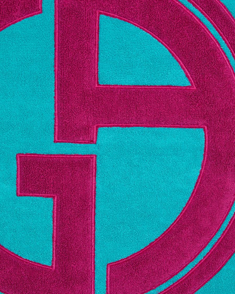 The World Of Armani TELO MARE BICOLORE CON LOGO JACQUARD