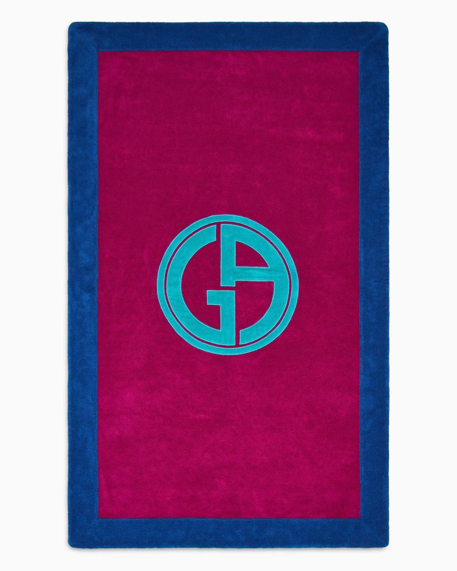 The world of armani TELO MARE BICOLORE CON LOGO JACQUARD