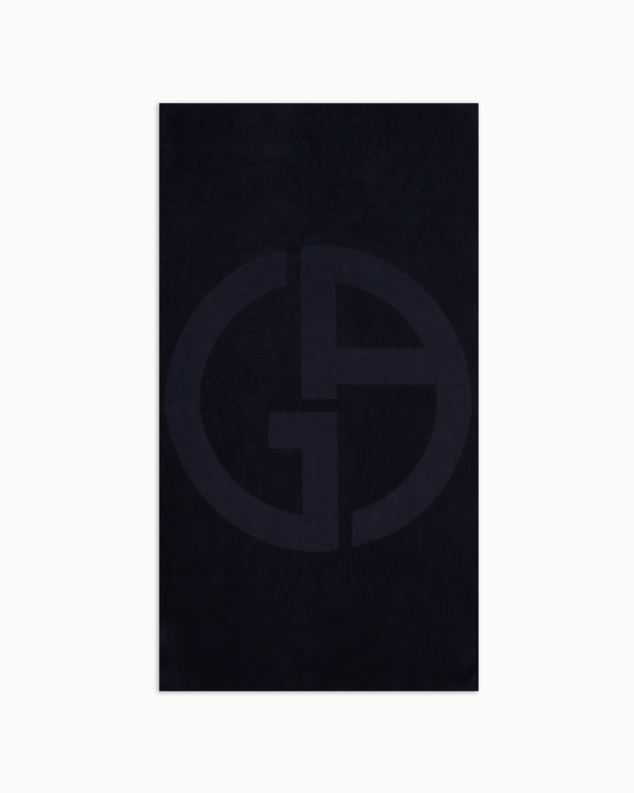 The World Of Armani TELO MARE IN COTONE CON LOGO JACQUARD