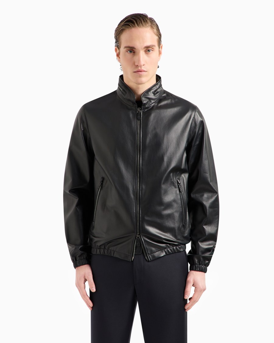 The World Of Armani BLOUSON IN NAPPA CON ZIP