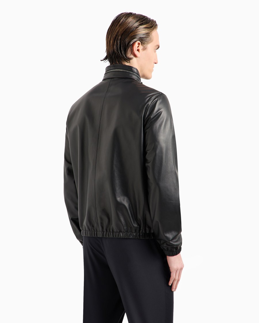 The World Of Armani BLOUSON IN NAPPA CON ZIP