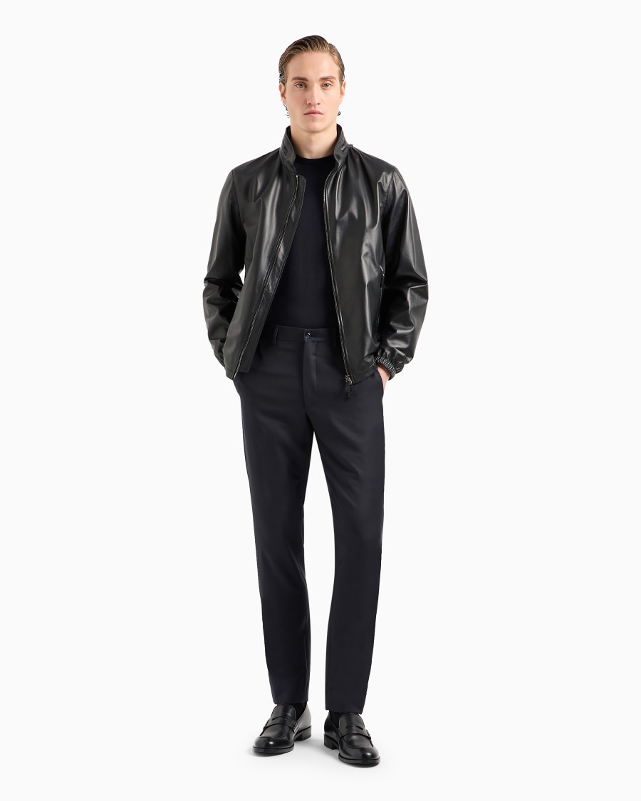 The World Of Armani BLOUSON IN NAPPA CON ZIP