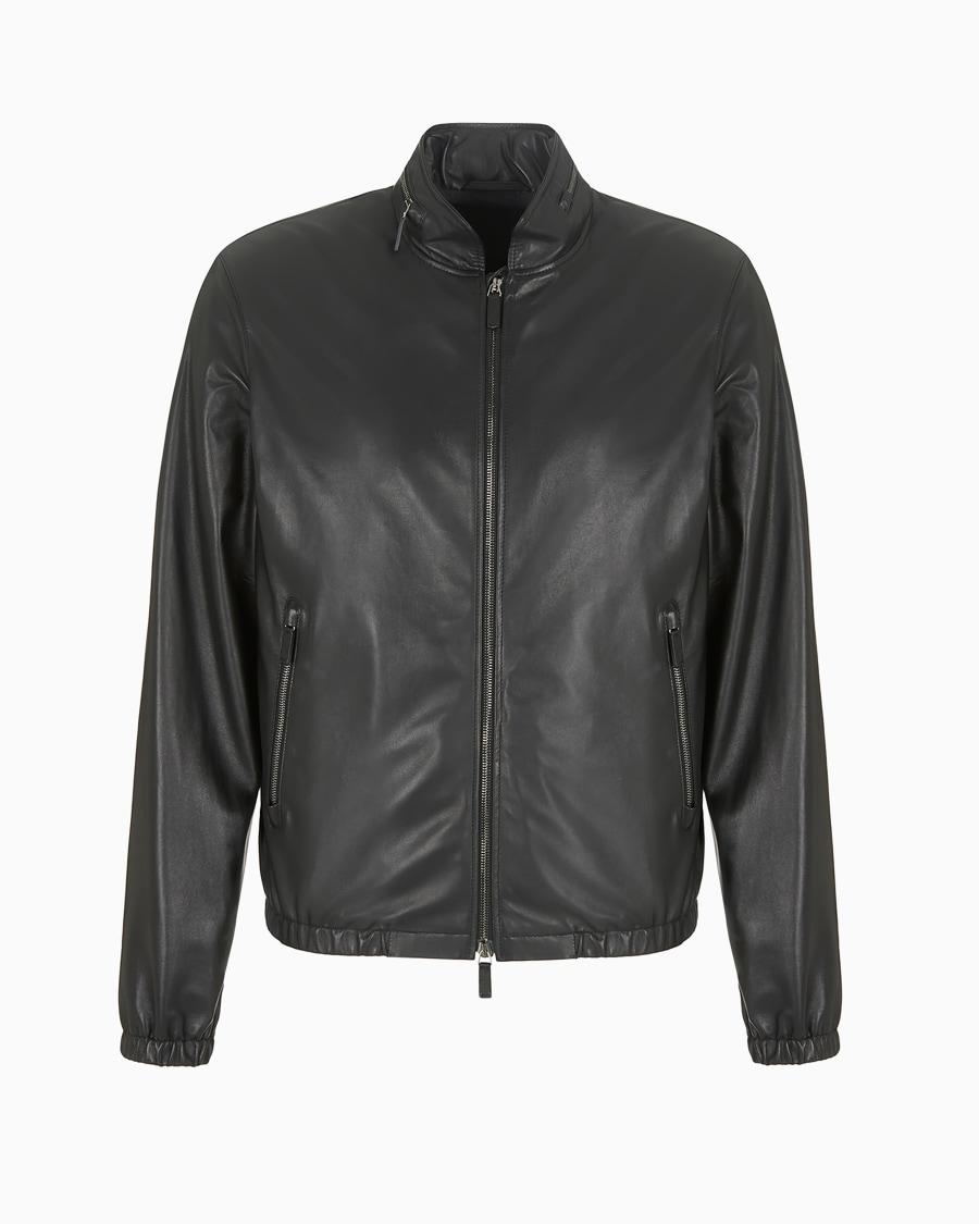 The world of armani BLOUSON IN NAPPA CON ZIP