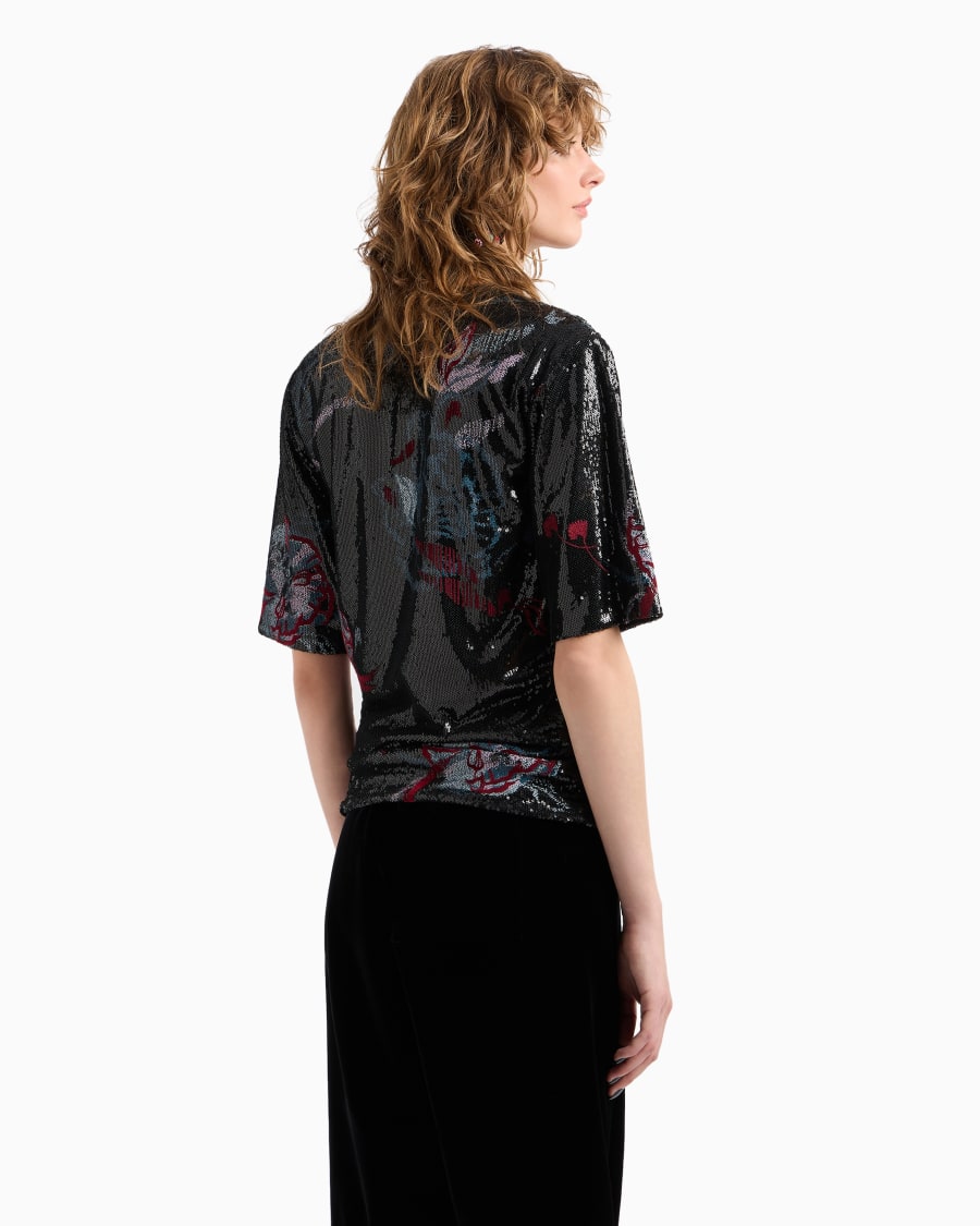 The World Of Armani BLUSA CON SCOLLO A V RICAMATA