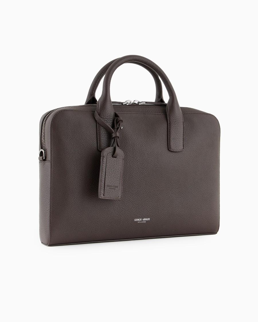 The World Of Armani BRIEFCASE IN PELLE GRANATA