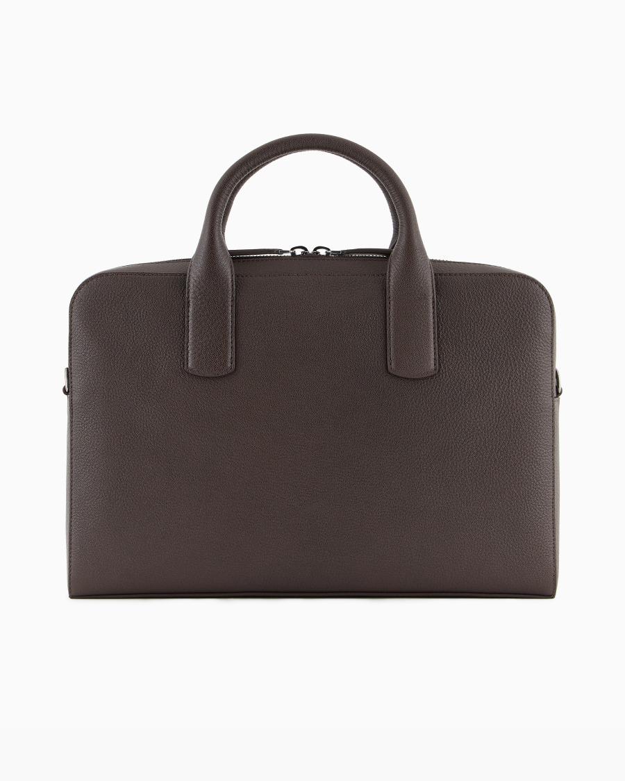 The World Of Armani BRIEFCASE IN PELLE GRANATA
