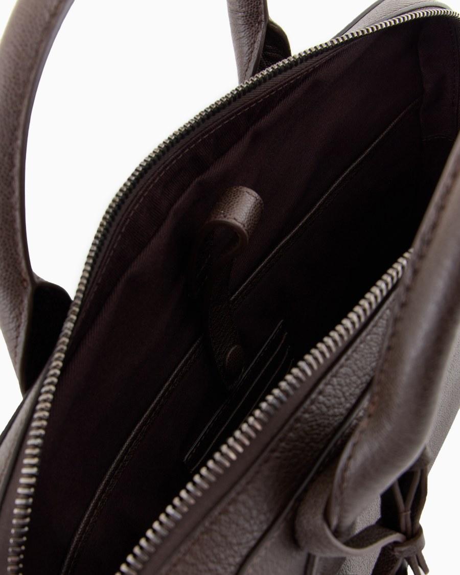 The World Of Armani BRIEFCASE IN PELLE GRANATA