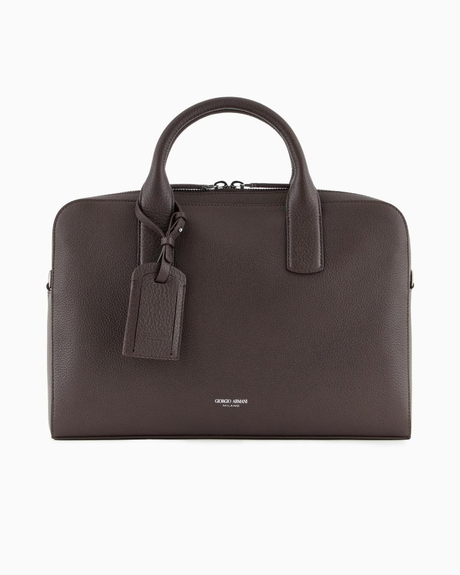 The world of armani BRIEFCASE IN PELLE GRANATA