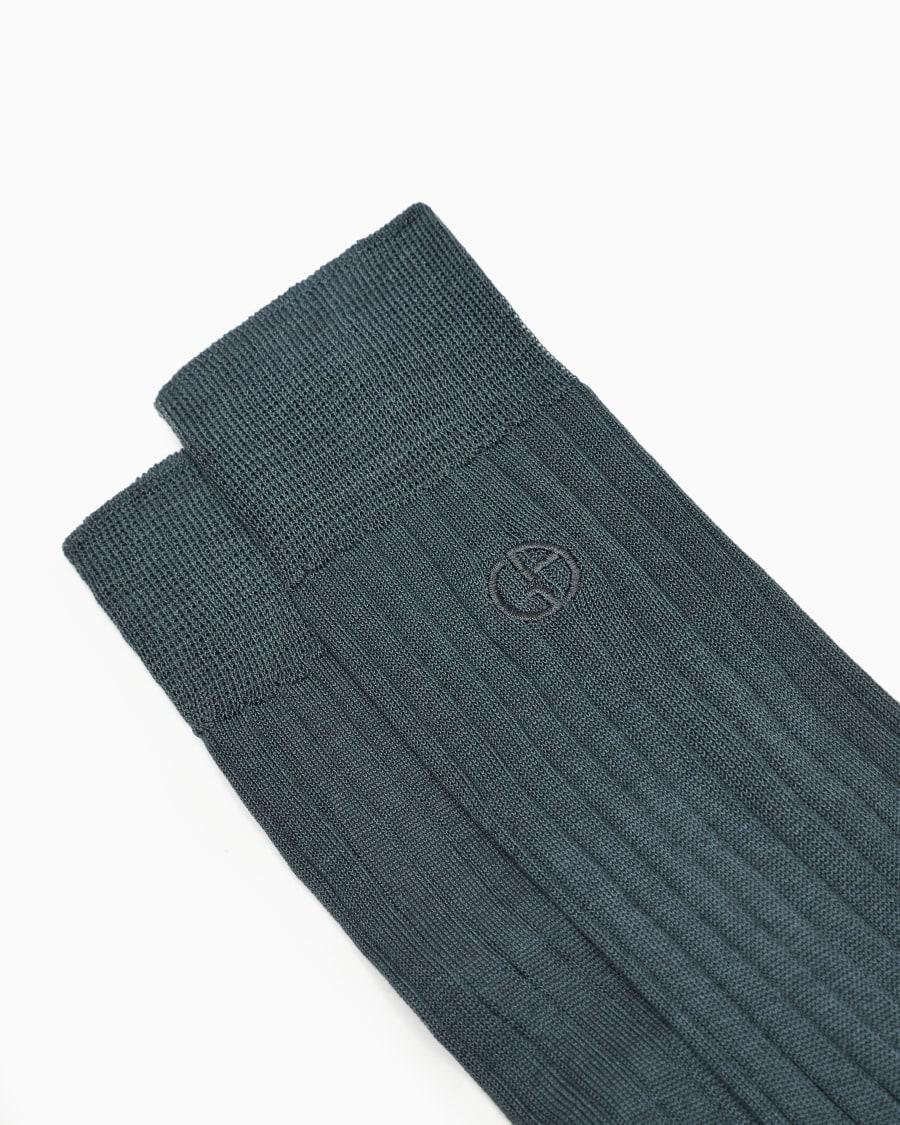 The World Of Armani CALZE CORTE CON LOGO RICAMATO