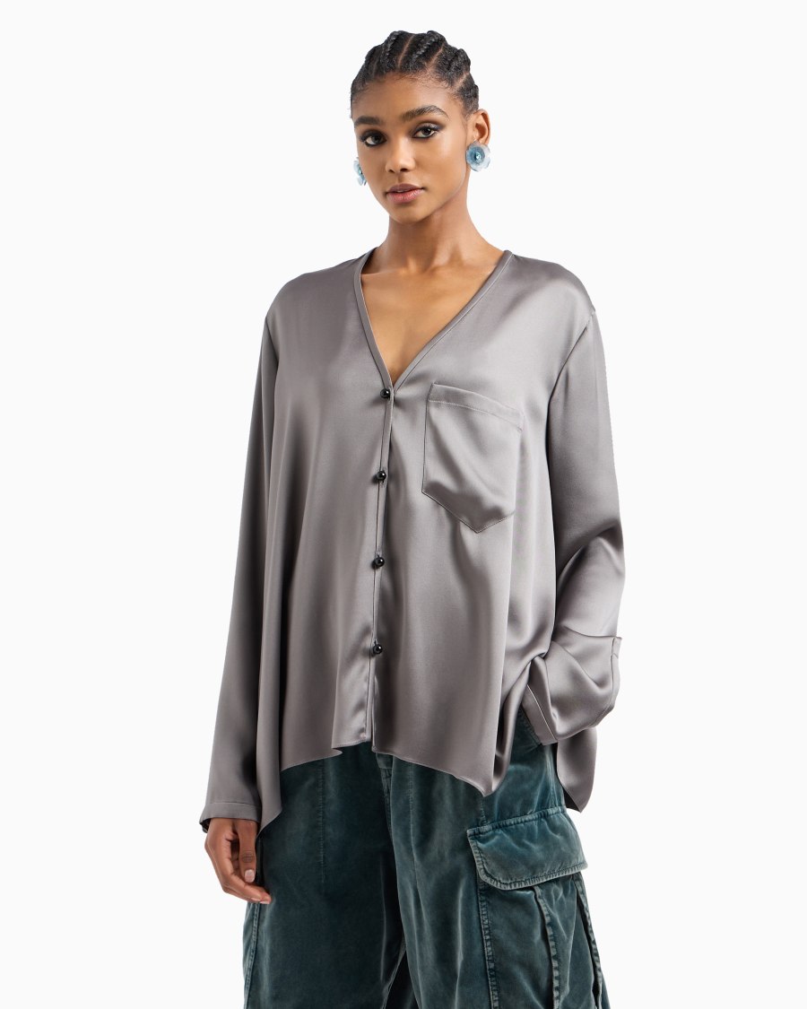 The World Of Armani CAMICIA IN DOPPIO RASO DI SETA