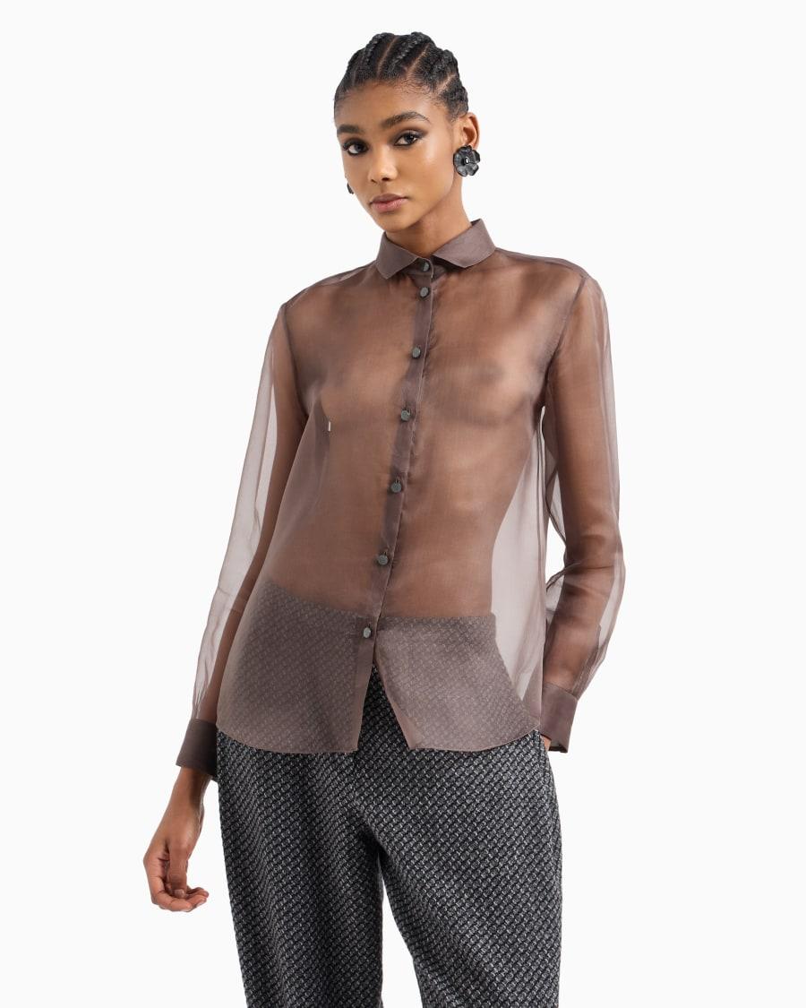 The World Of Armani CAMICIA IN ORGANZA DI SETA