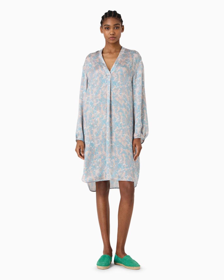 The World Of Armani CAMICIA LUNGA IN SETA STAMPATA