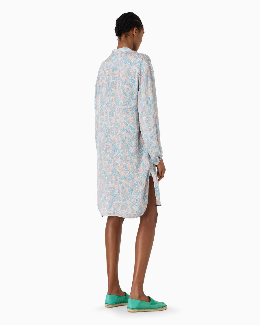 The World Of Armani CAMICIA LUNGA IN SETA STAMPATA