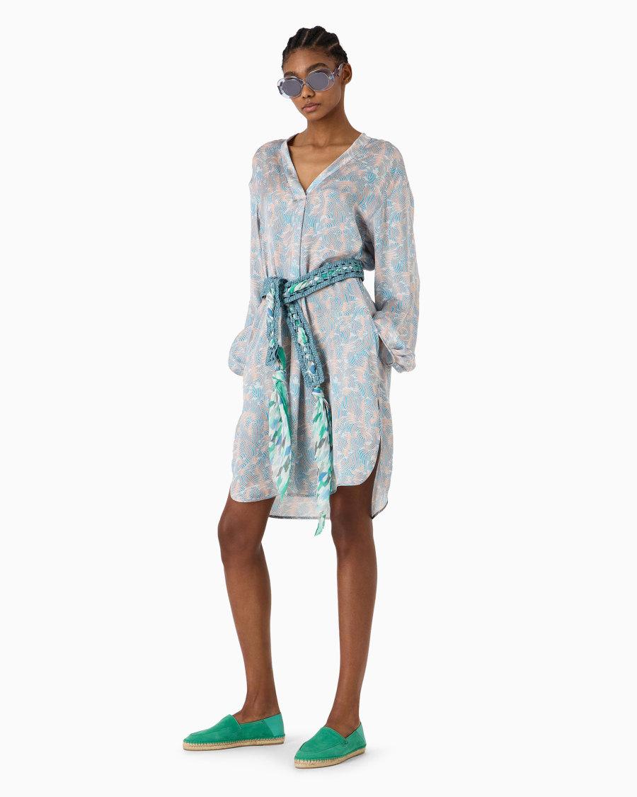 The World Of Armani CAMICIA LUNGA IN SETA STAMPATA