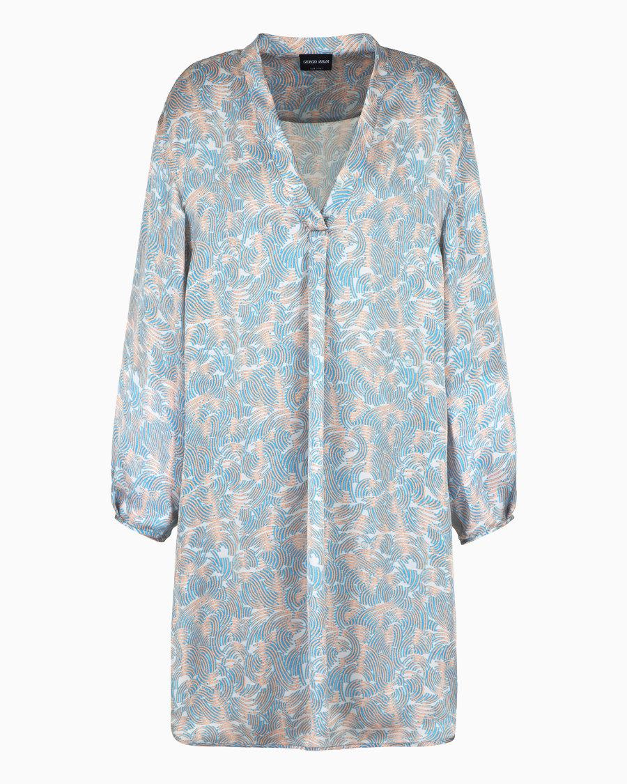 The world of armani CAMICIA LUNGA IN SETA STAMPATA