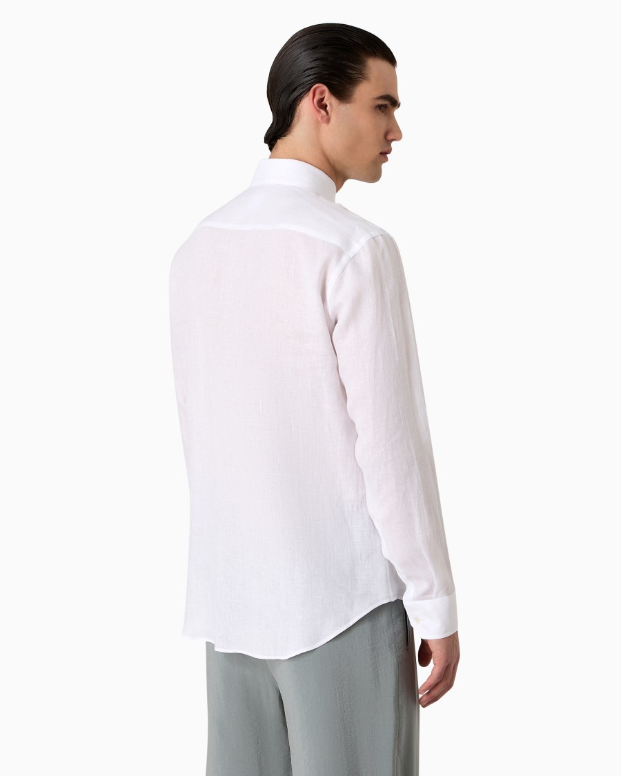 The World Of Armani CAMICIA REGULAR FIT IN LINO