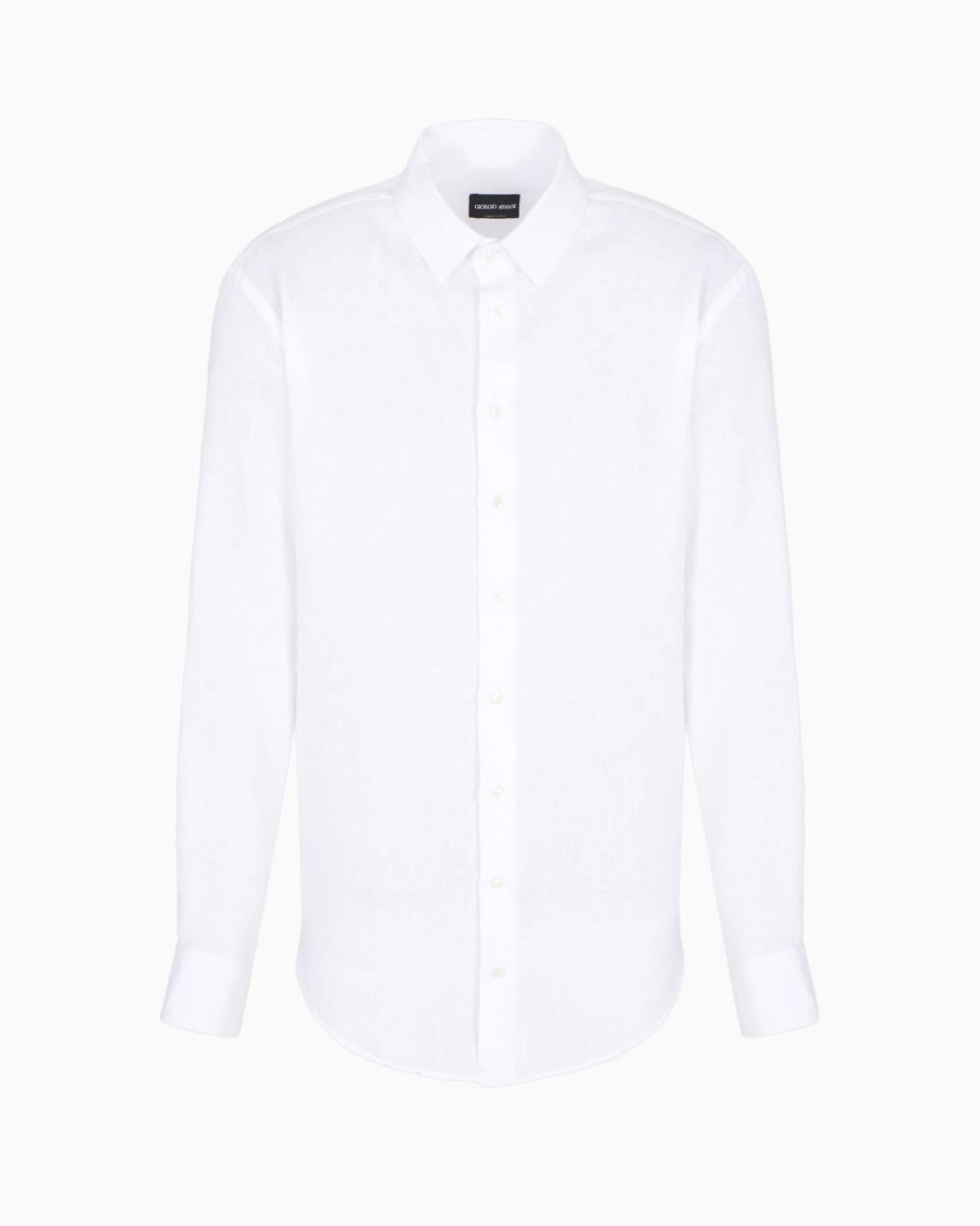 The world of armani CAMICIA REGULAR FIT IN LINO