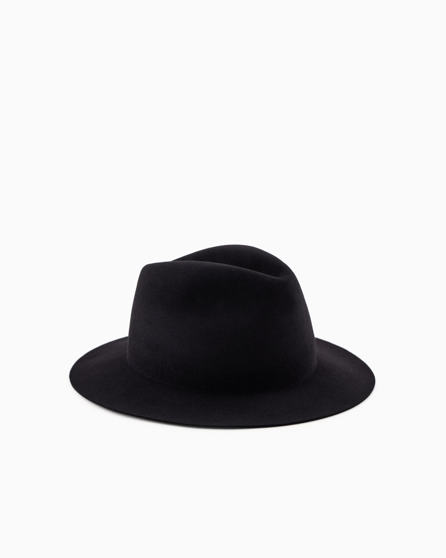 The world of armani CAPPELLO A TESA LARGA IN LAPIN