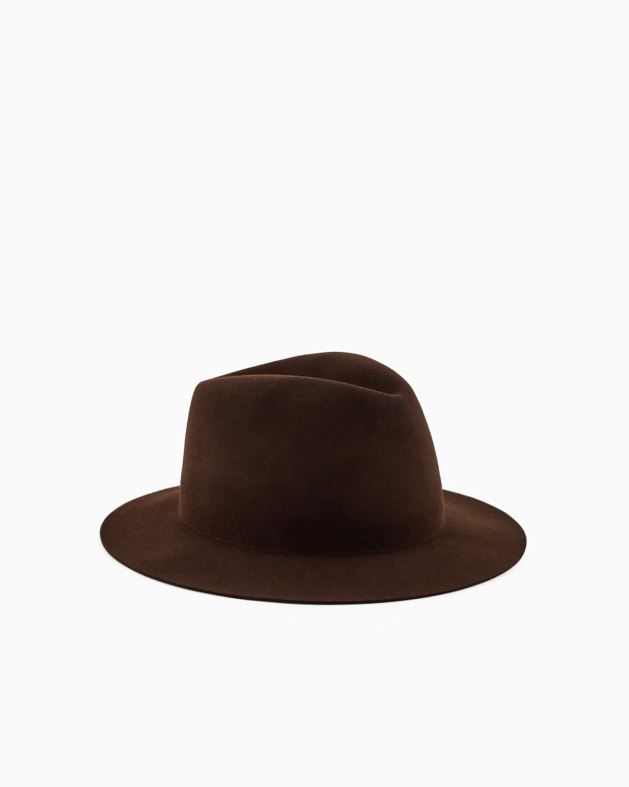 The world of armani CAPPELLO A TESA LARGA IN LAPIN