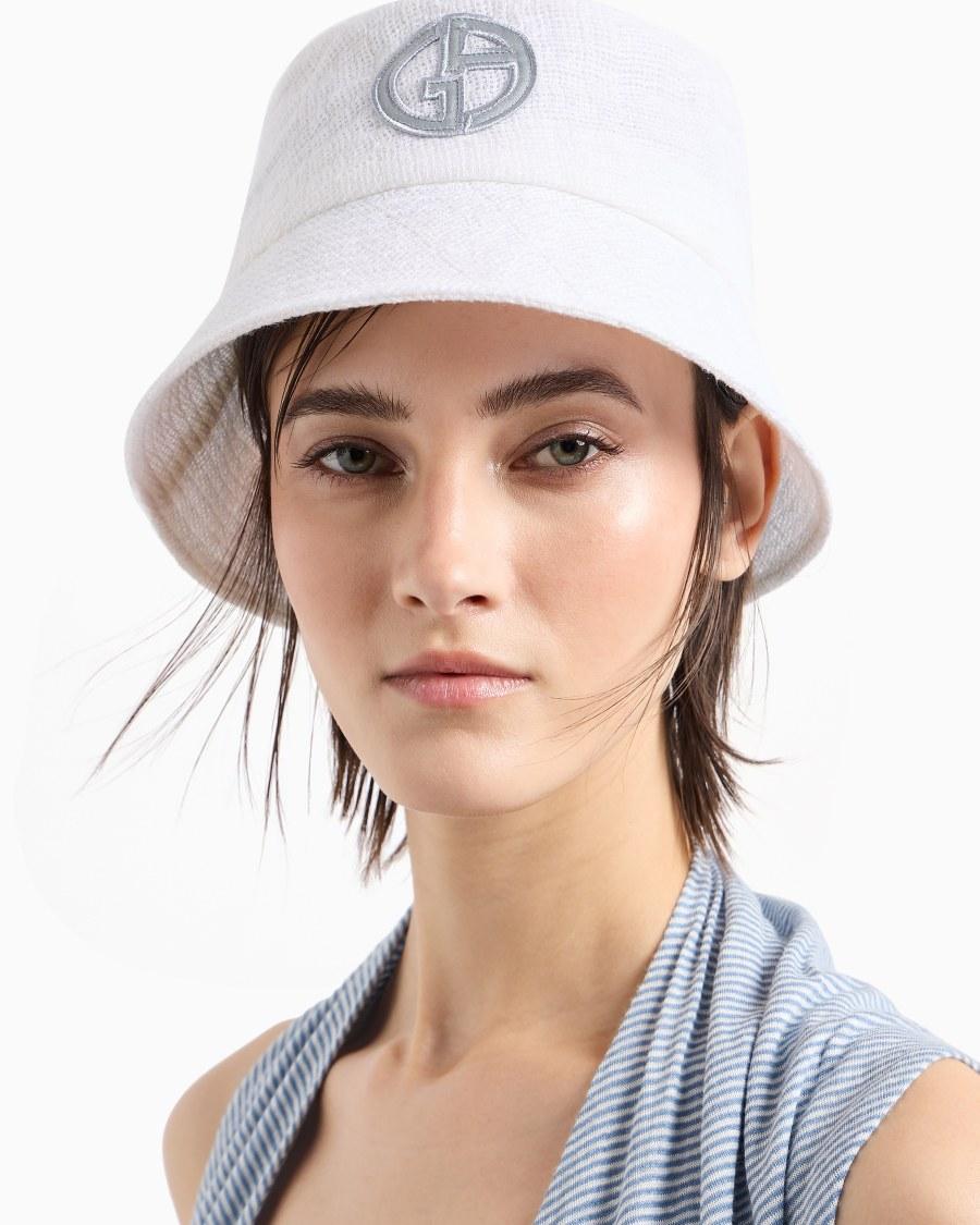 The World Of Armani CAPPELLO CLOCHE IN MISTO LINO