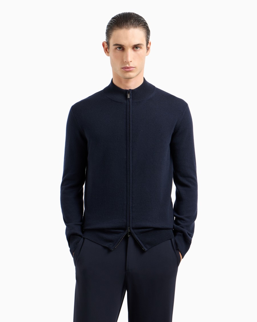 The World Of Armani CARDIGAN CON ZIP IN CASHMERE